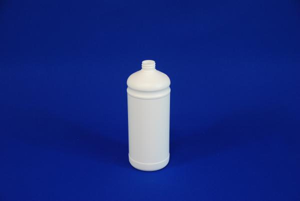 1000 ml Rundflasche F, weiss, flour, 50g (ab 0,86/Skt inkl. Versand)